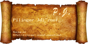 Pilinger József névjegykártya